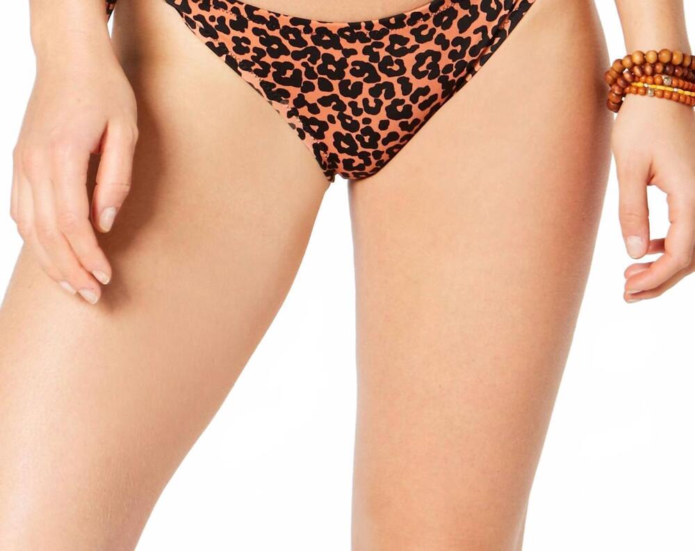 NEW SUNDAZED catwalk printed tie bikini bottoms in red leopard print